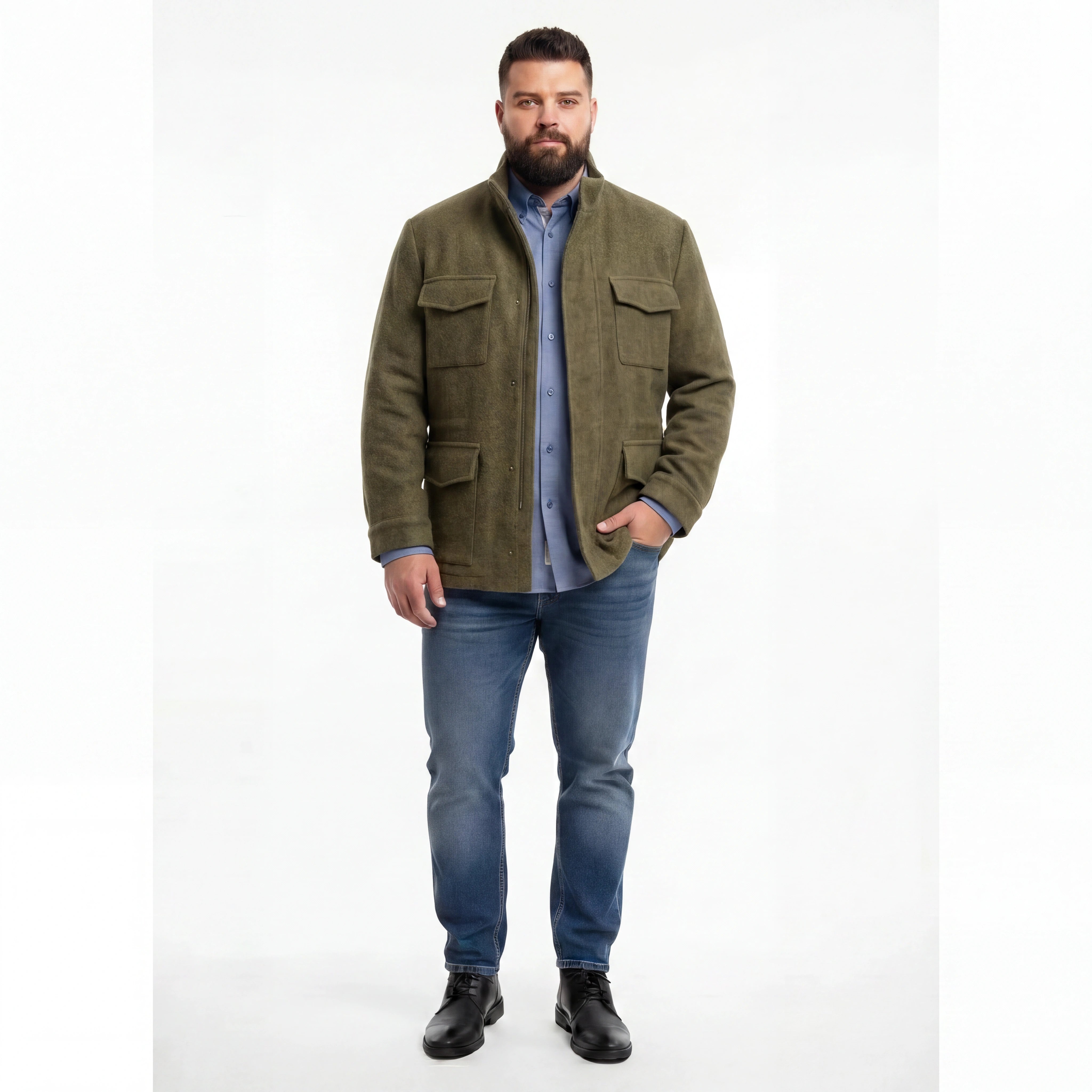 Field Jacket in Lana Impermeabile
