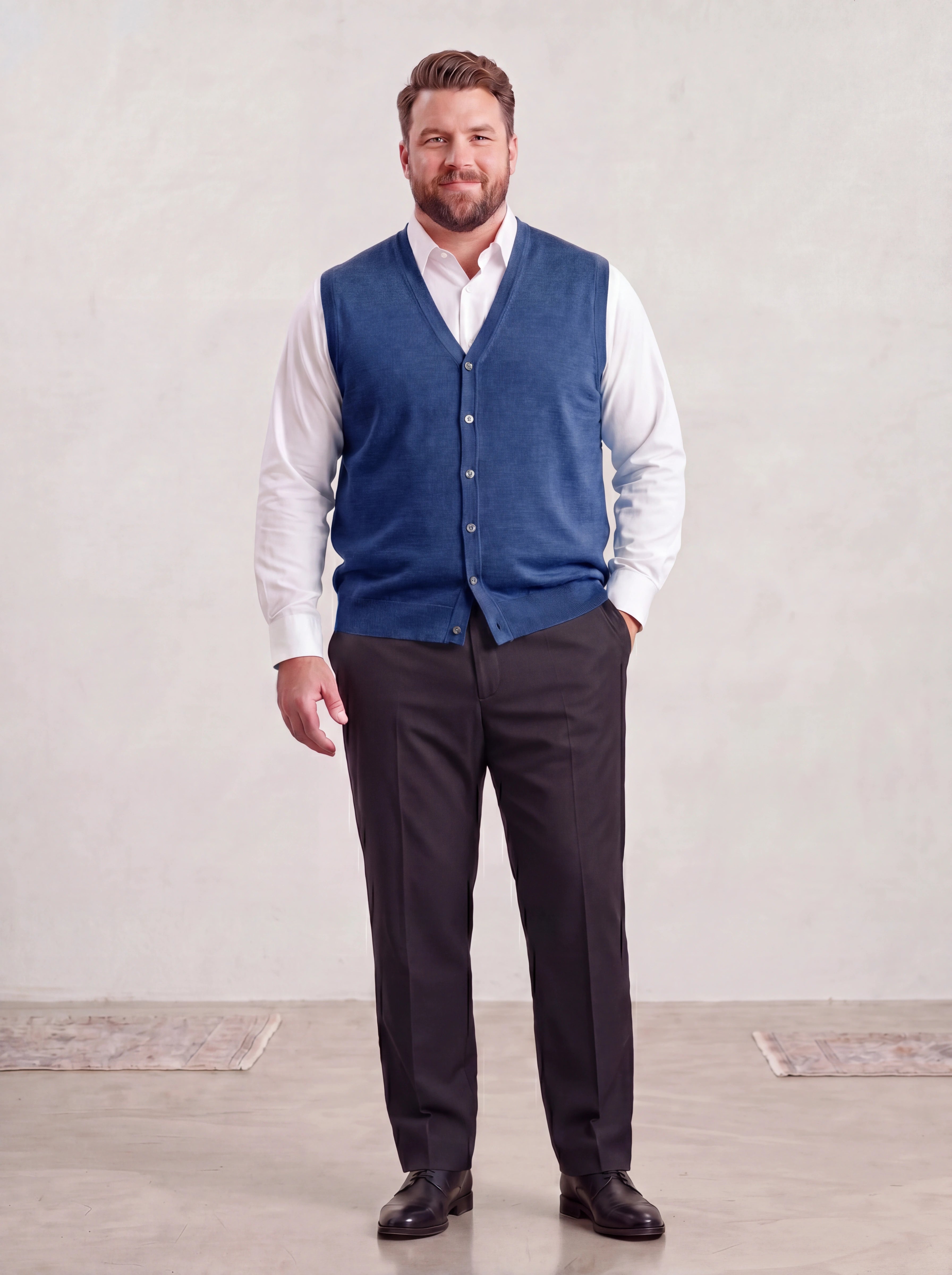 Gilet a Bottoni in Lana Merino