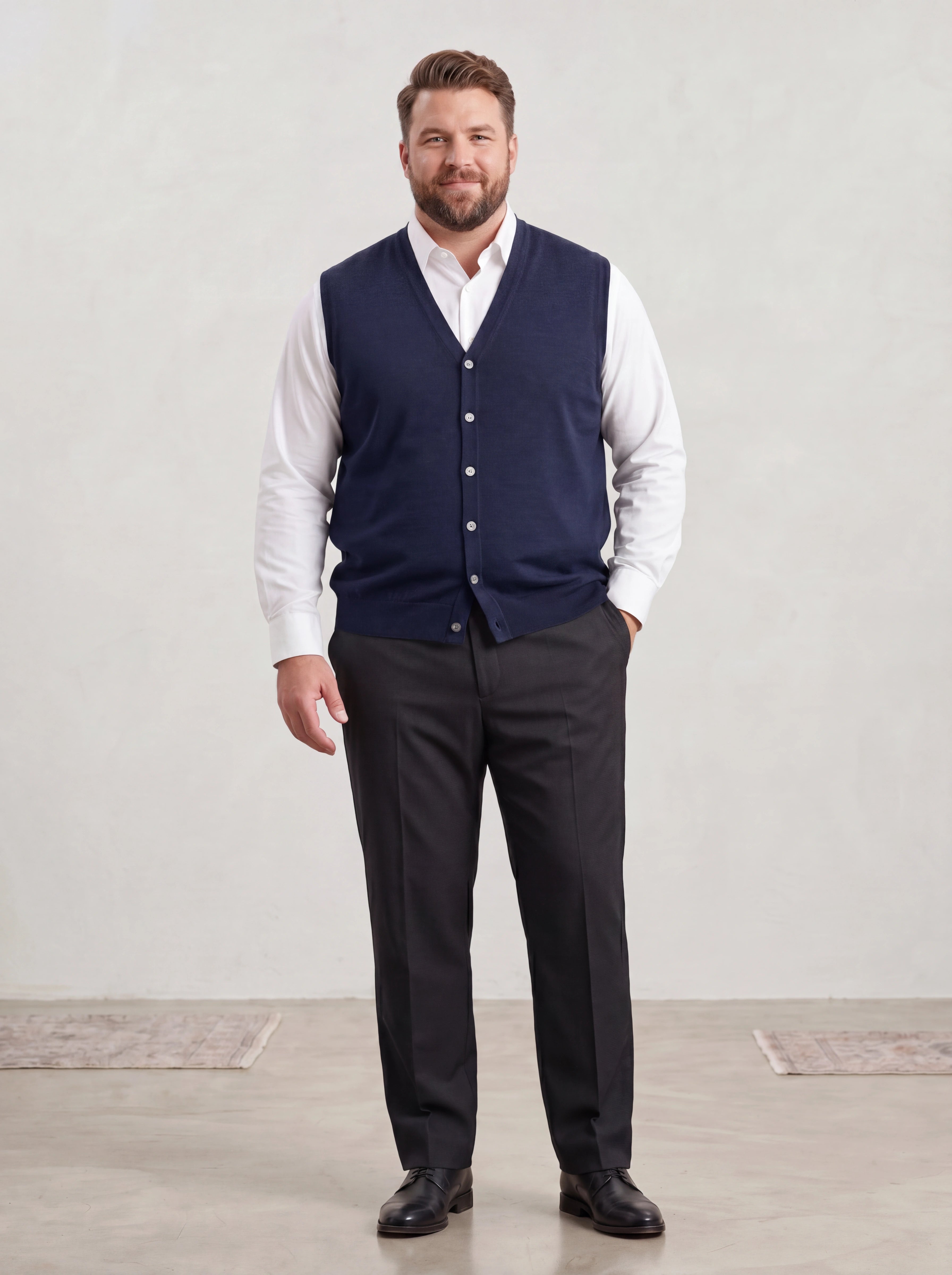 Gilet a Bottoni in Lana Merino