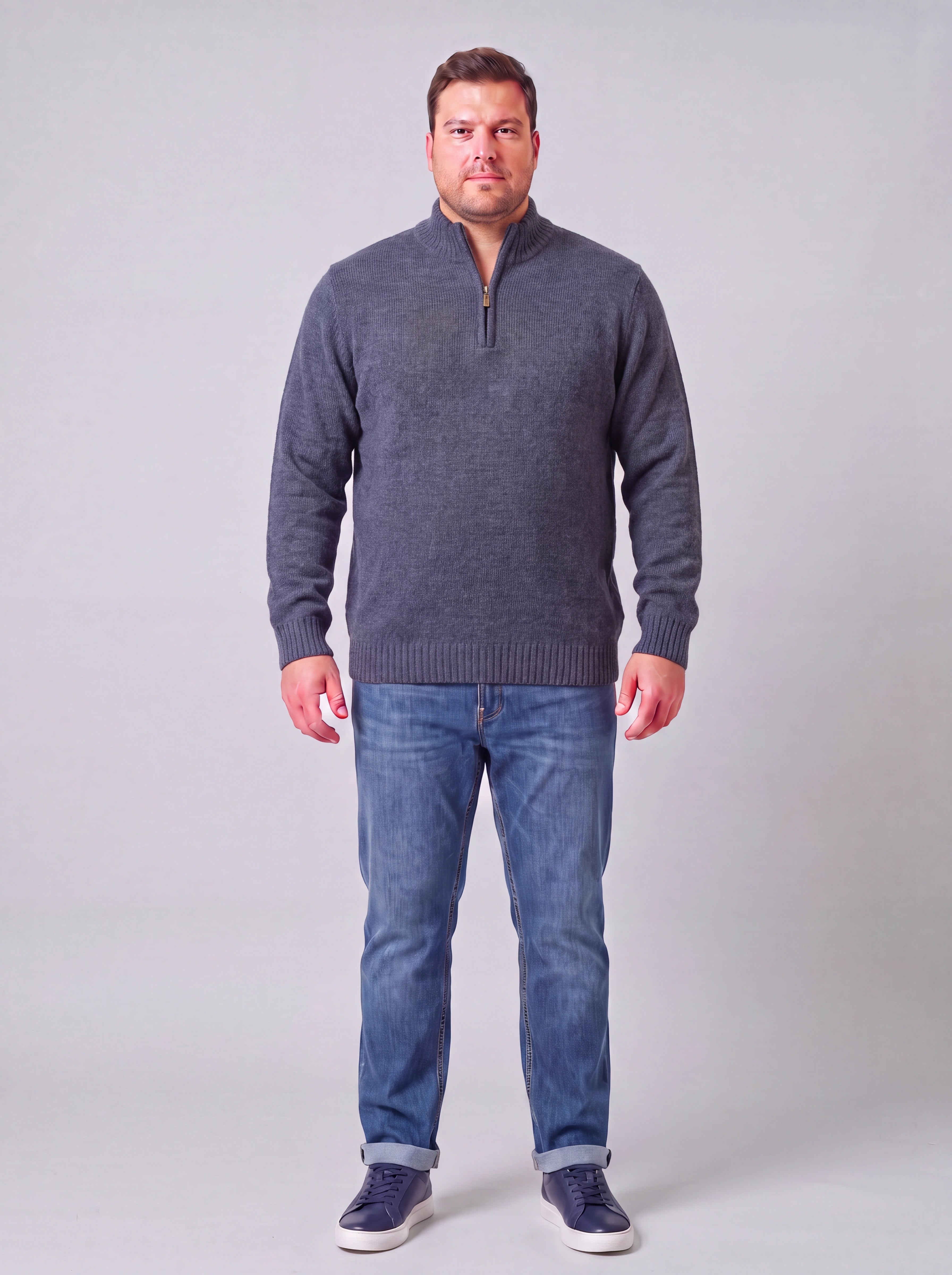 Lupetto mezza zip in Baby Alpaca