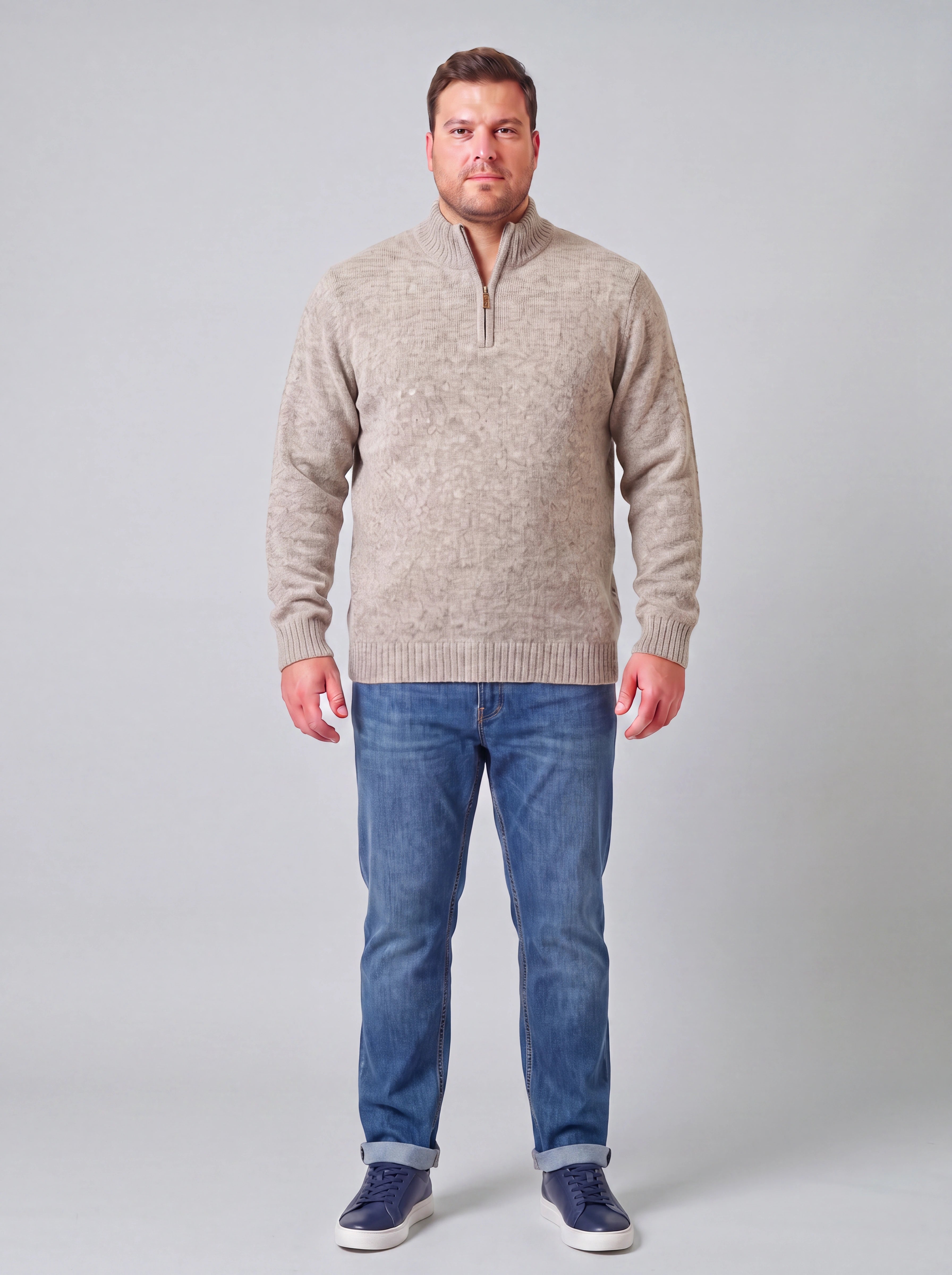 Lupetto mezza zip in Baby Alpaca