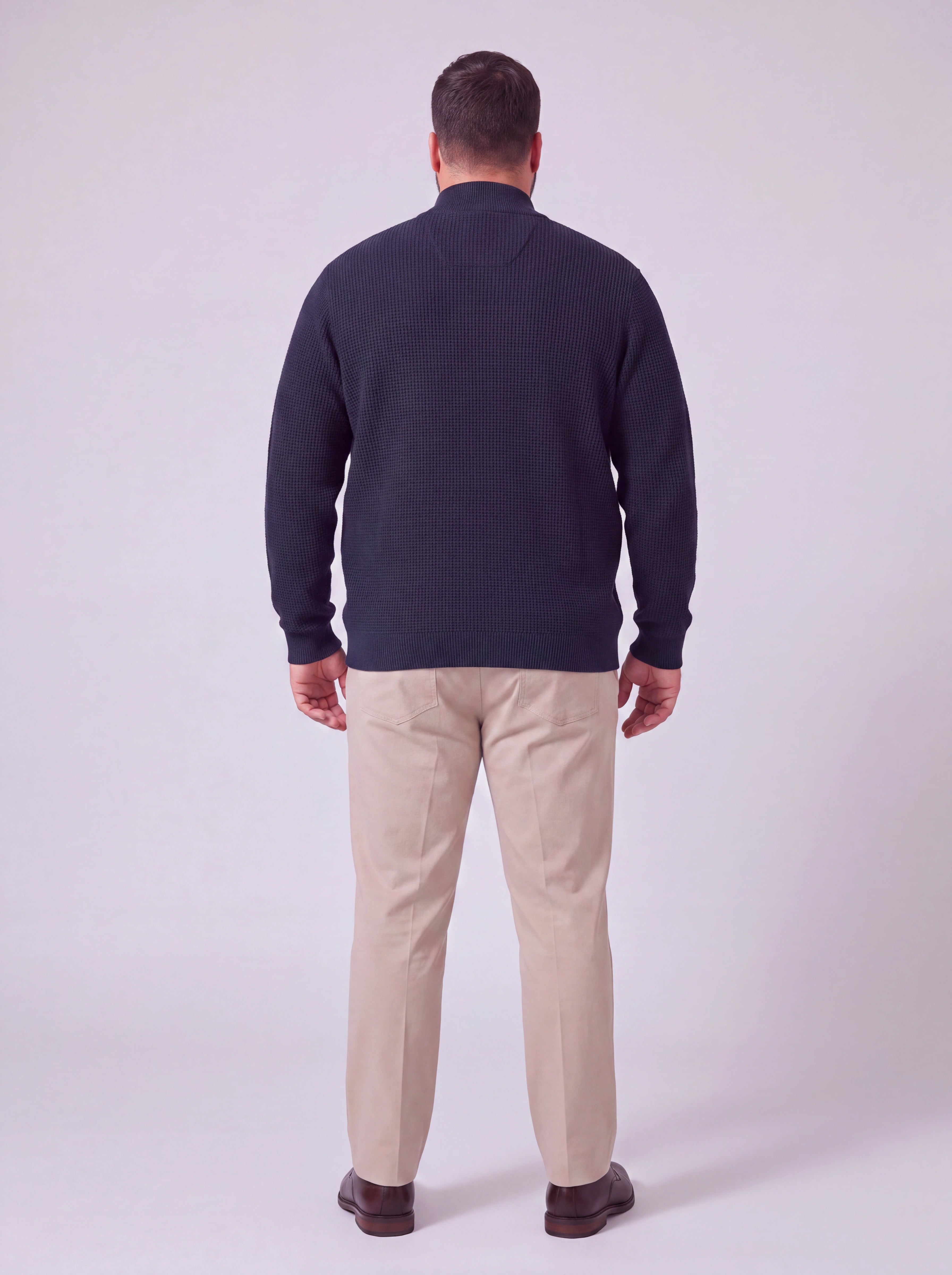 Maglia full zip in lana merino