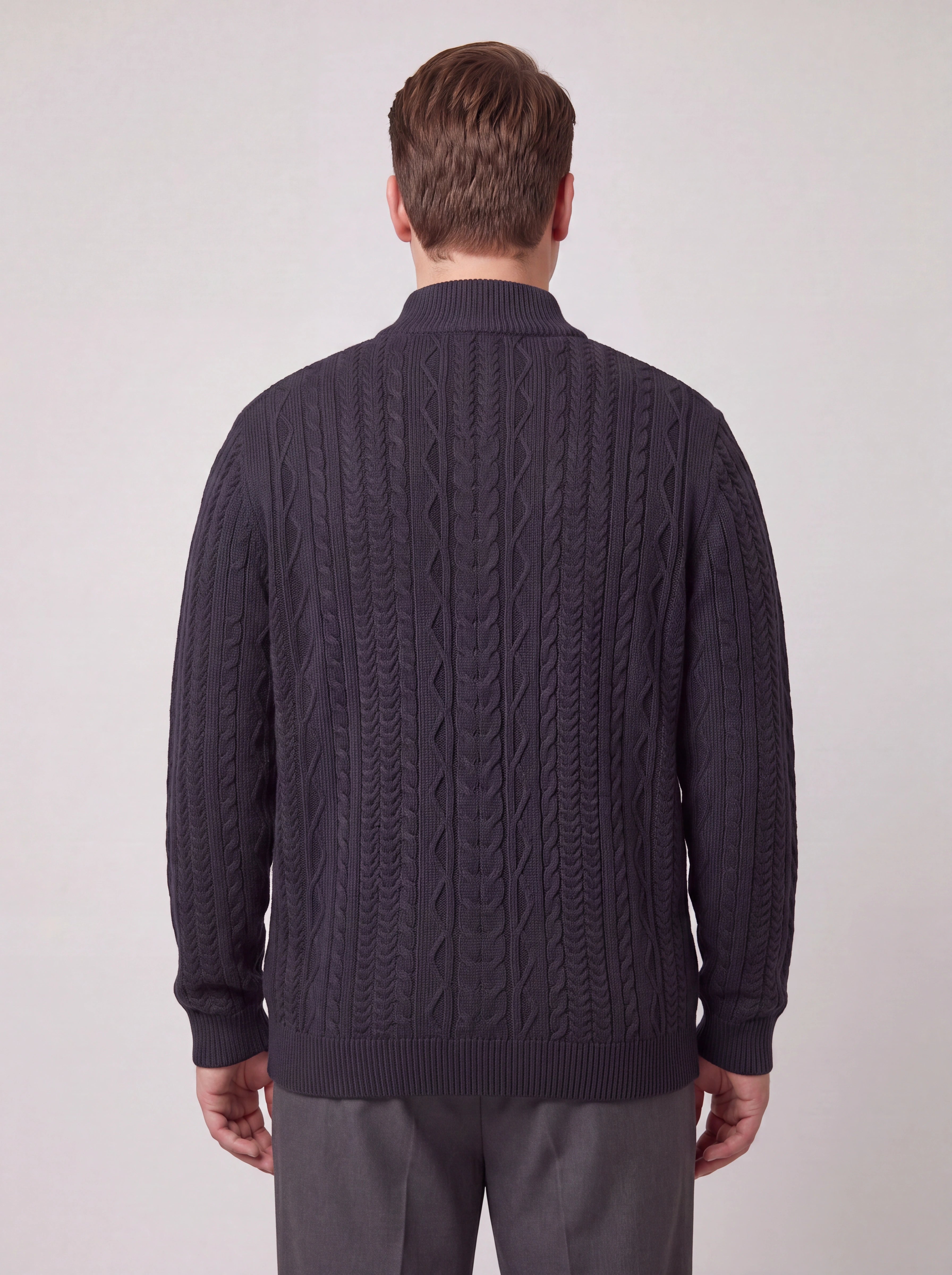 Cardigan in pura lana a trecce