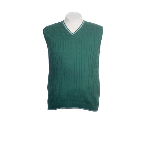 gilet trecce verde cotone