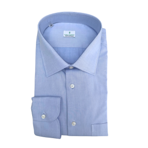 camicia azzurro tessuto twill