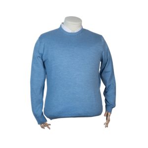 maglia merino girocollo azzurro